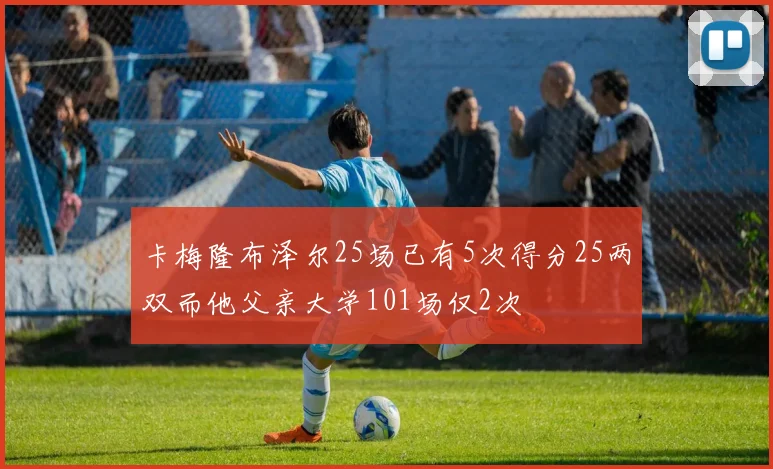 卡梅隆布泽尔25场已有5次得分25两双而他父亲大学101场仅2次